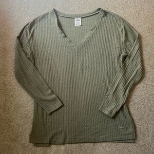 VS Pink Olive Green Knit Long Sleeve